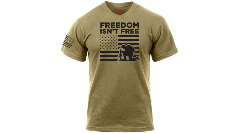 Rothco Freedom Isn't Free T-Shirt, Coyote Brown, Large, 10891-CoyoteBrown-L