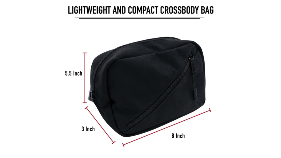 Rothco Crossbody Day Bag, Black, 613902039438