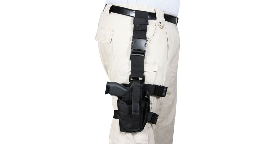 Rothco Deluxe Adjustable Drop Leg Tactical Holster, Black, 10752-Black