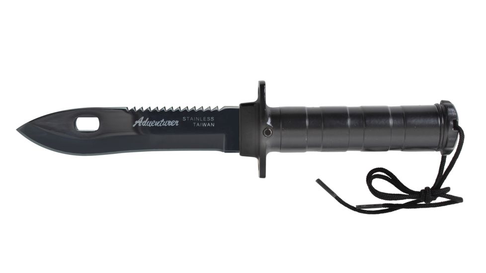Rothco Deluxe Adventurer Survival Kit Knife, Black, 3335-Black