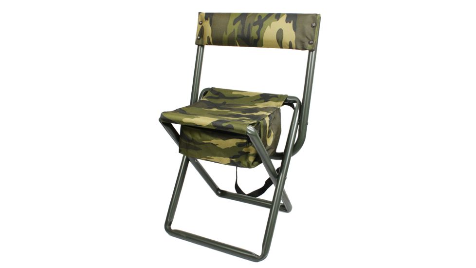 Rothco Deluxe Folding Stool With Pouch, Woodland Camo, 4578-WoodlandCamo
