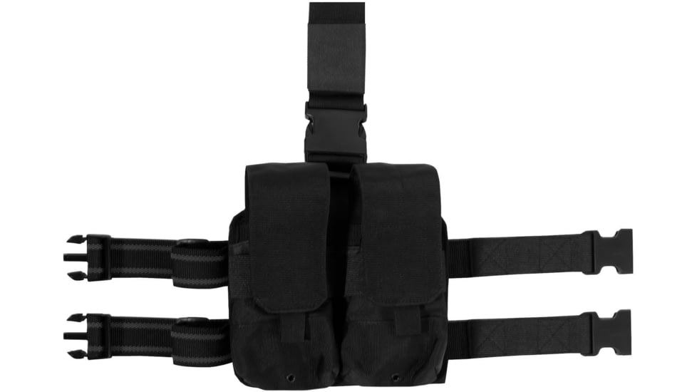 Rothco Drop Leg Double Mag Pouch, Black, 10790-Black