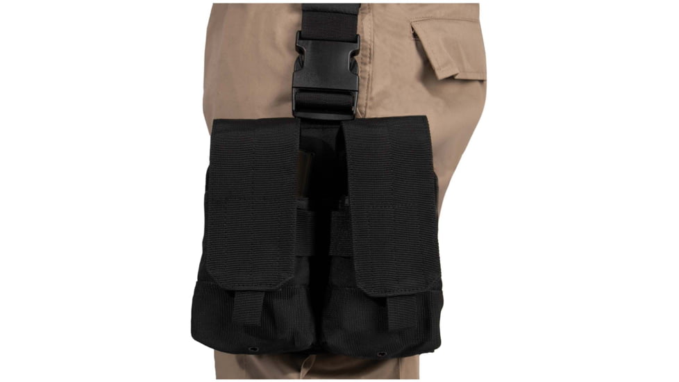 Rothco Drop Leg Double Mag Pouch, Black, 10790-Black