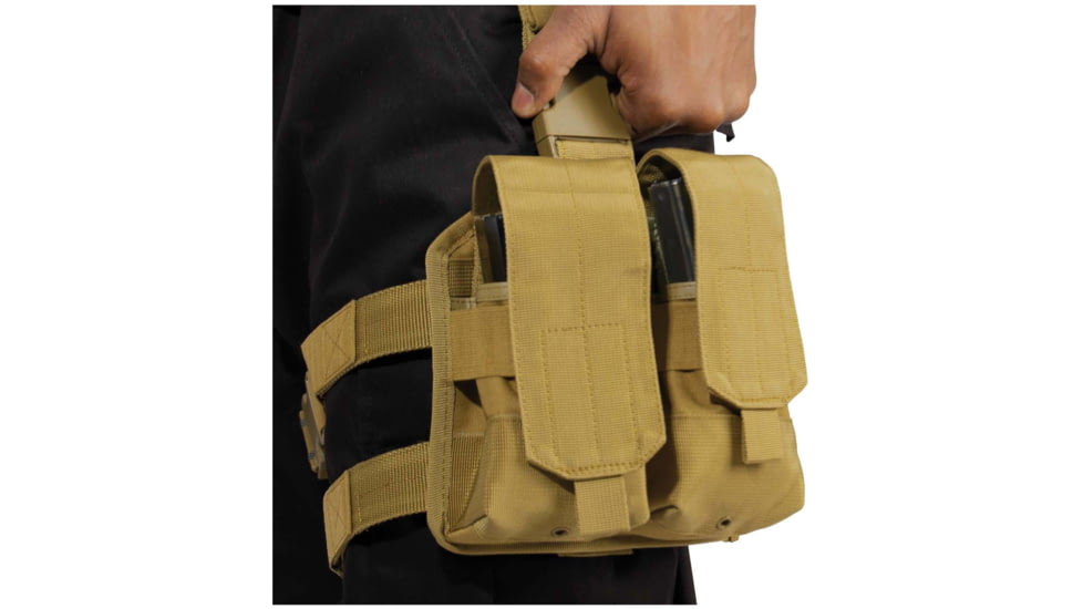 Rothco Drop Leg Double Mag Pouch, Coyote Brown, 10791-CoyoteBrown