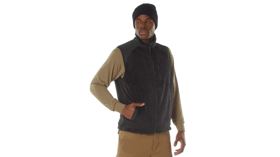 Rothco E.C.W.C.S. Fleece Vest, Black, Small, 613902039797