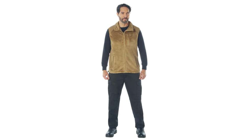 Rothco E.C.W.C.S. Fleece Vest, Coyote Brown, Medium, 613902039896