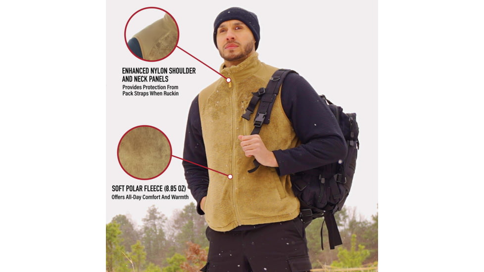 Rothco E.C.W.C.S. Fleece Vest, Coyote Brown, Medium, 613902039896