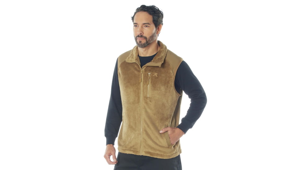 Rothco E.C.W.C.S. Fleece Vest, Coyote Brown, Medium, 613902039896