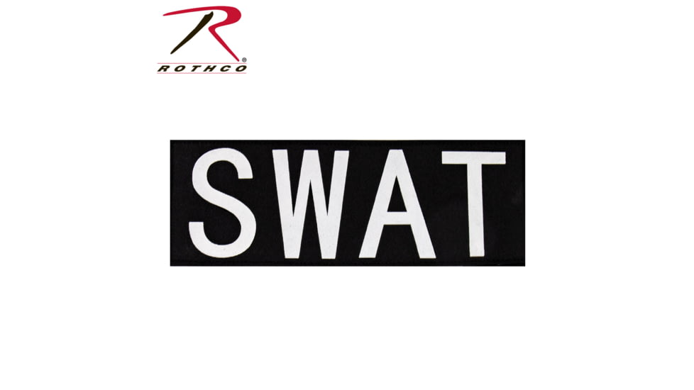 Rothco SWAT Hook Back Patch, Large, Black, 2841-L