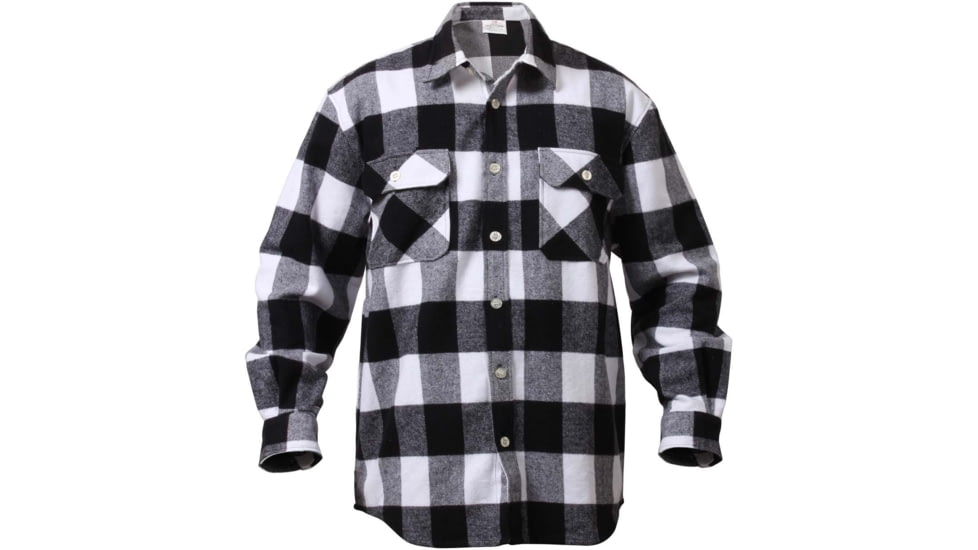 Rothco Extra Heavyweight Buffalo Plaid Flannel Shirts, White Plaid, XL, 4739-WhitePlaid-XL