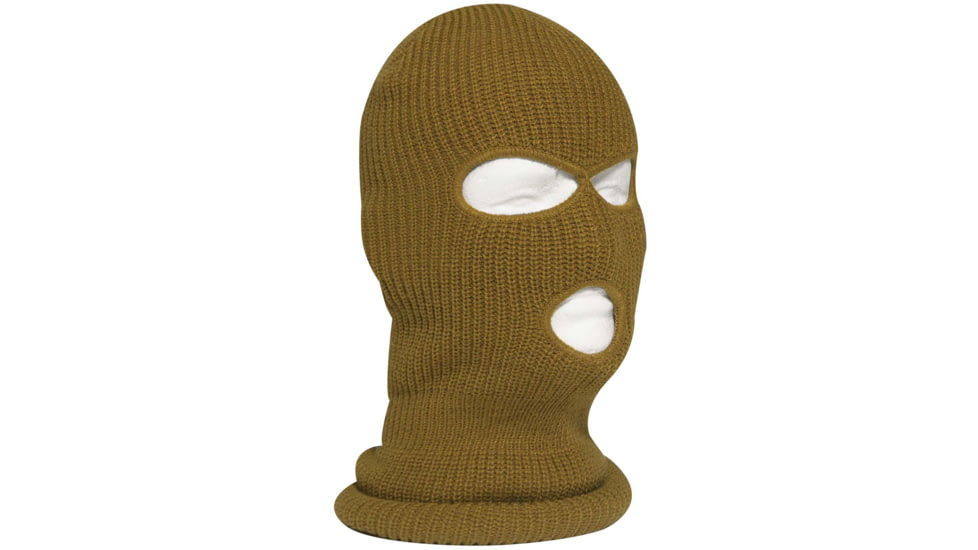 Rothco Fine Knit Three Hole Facemask, Coyote Brown, 15989-CoyoteBrown