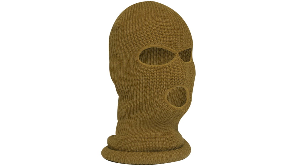 Rothco Fine Knit Three Hole Facemask, Coyote Brown, 15989-CoyoteBrown
