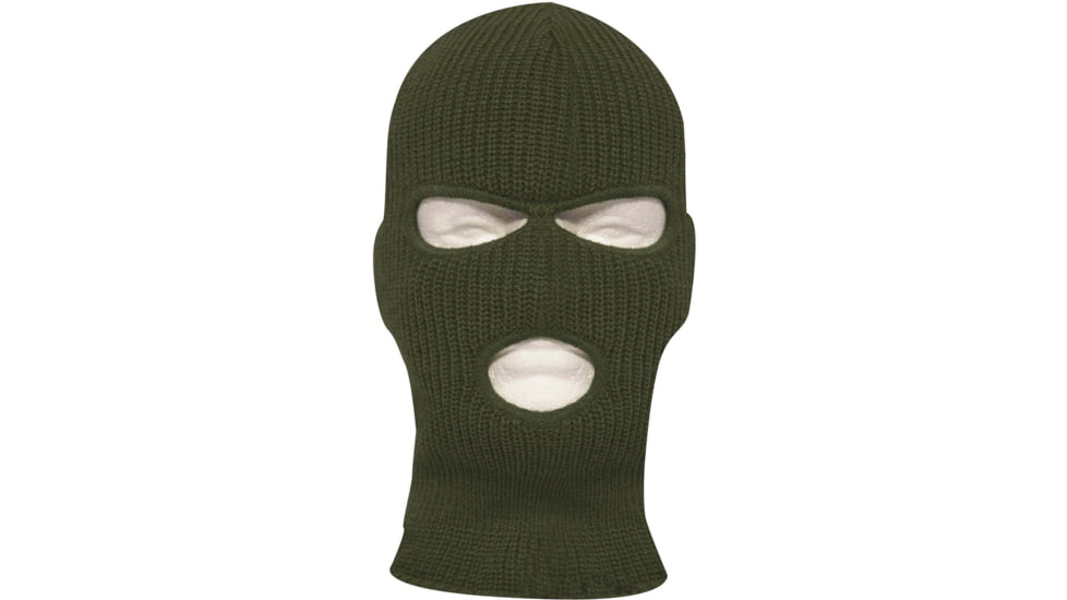 Rothco Fine Knit Three Hole Facemask, Olive Drab, One Size, 25989-OliveDrab