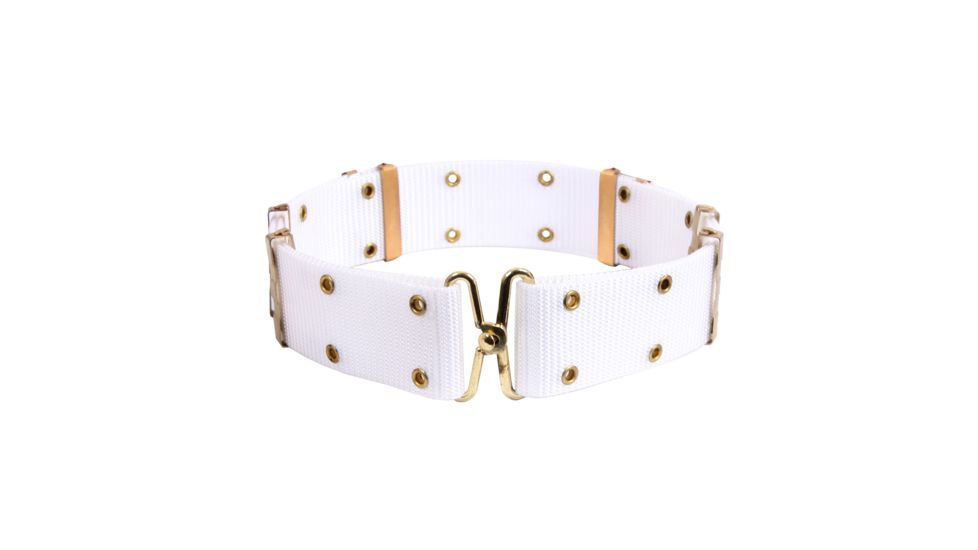 Rothco GI Style Pistol Belt With Metal Buckles, White, L, 9059-White-L