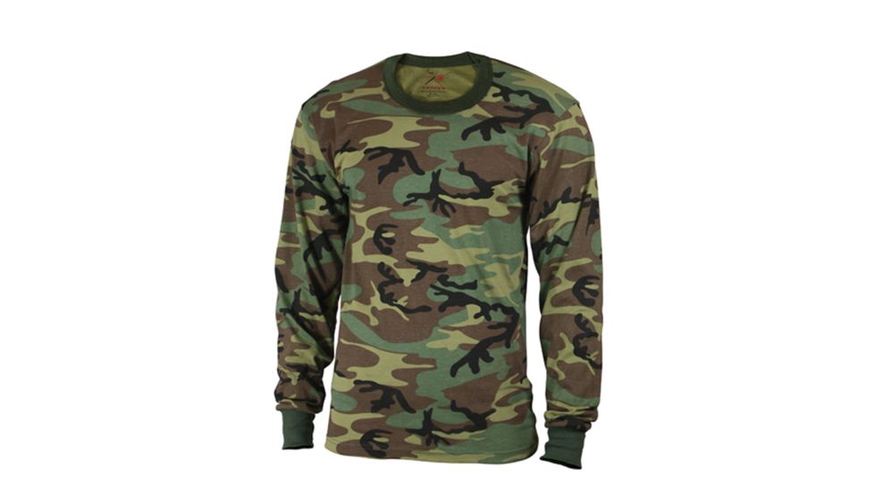 Rothco Kids Long Sleeve Camo T-shirt, Woodland Camo, M, 6705-WoodlandCamo-M
