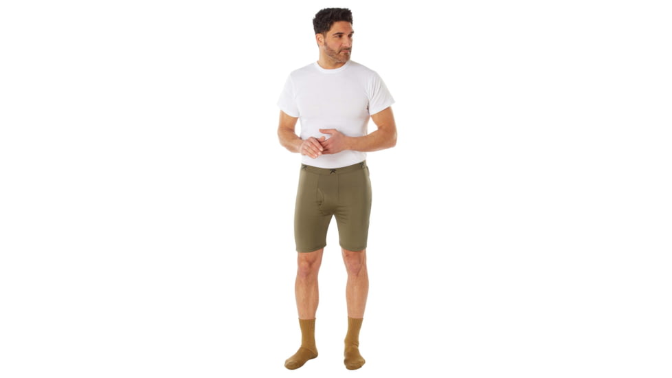 Rothco Long Length Moisture Wicking Performance Boxer Shorts, Coyote Brown, Small, 613902037809
