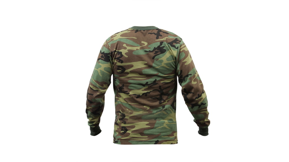 Rothco Long Sleeve Camo T-Shirt, Woodland Camo, XL, 6778-WoodlandCamo-XL