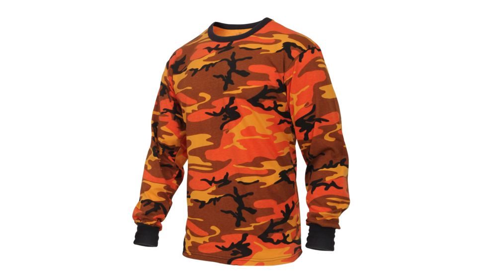 Rothco Long Sleeve Colored Camo T-Shirt, Savage Orange Camo, M, 3136-SavageOrangeCamo-M
