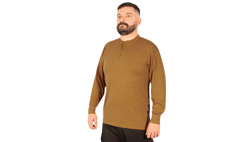 Rothco Long Sleeve Henley T-Shirt - Men's, Work Brown, 3XL, 21032-WorkBrown-3XL
