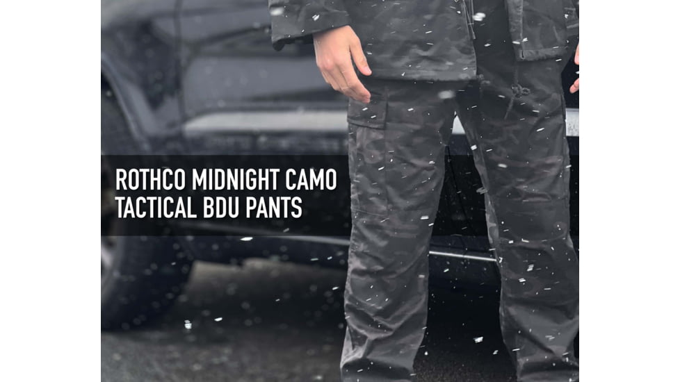 Rothco Midnight Camo Tactical BDU Pants, S 27in-31in Waist, Midnight Black Camo, 12012-MidnightBlackCamo-S27-31Waist