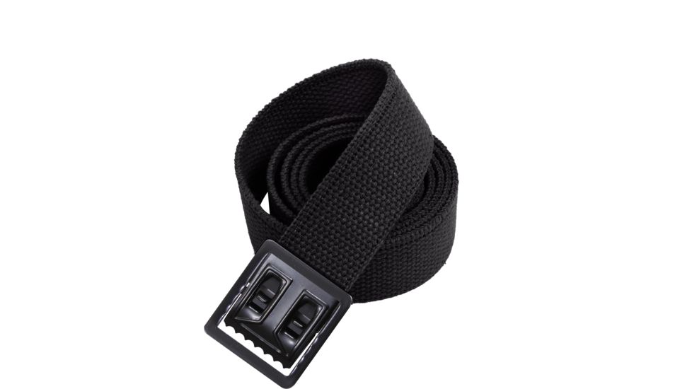 Rothco Military Web Belts w/ Open Face Buckle, Black, 54, 4292-Black-Black-54Inches