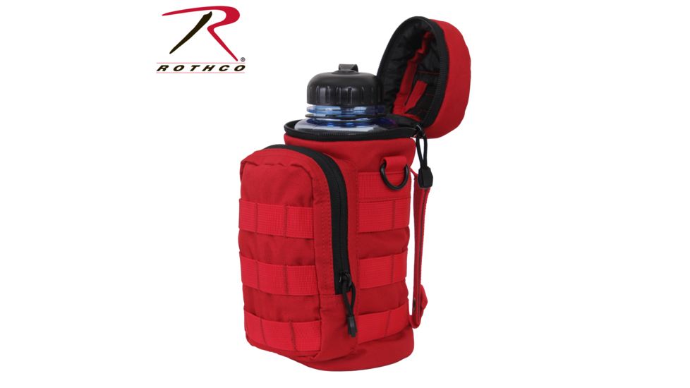 Rothco MOLLE Compatible Water Bottle Pouch, Red, 2678-Red