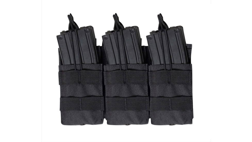 Rothco MOLLE Open Top Six Rifle Mag Pouch, Black, 41006-Black