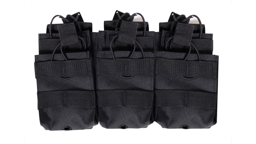 Rothco MOLLE Open Top Six Rifle Mag Pouch, Black, 41006-Black