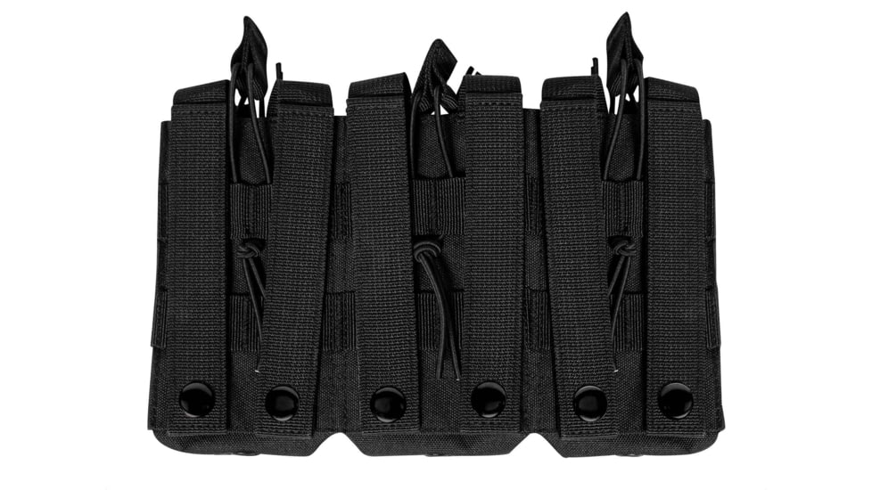 Rothco MOLLE Open Top Six Rifle Mag Pouch, Black, 41006-Black