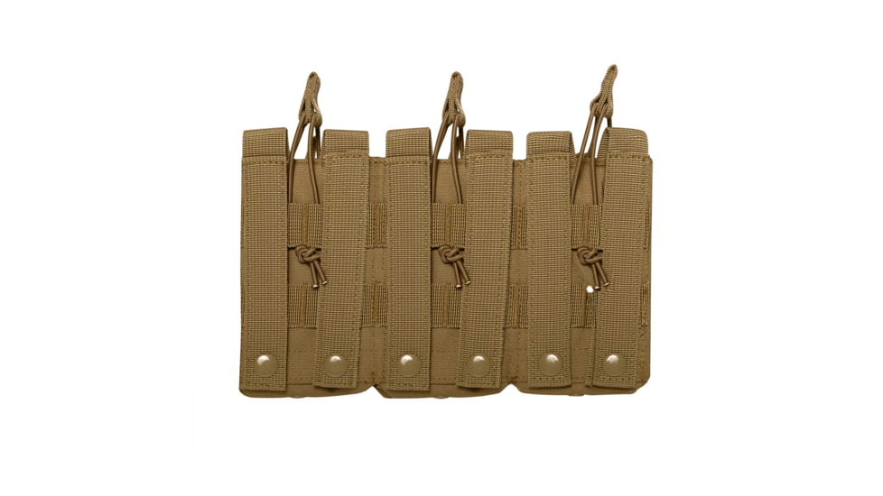 Rothco MOLLE Open Top Six Rifle Mag Pouch, Coyote Brown, 41007-CoyoteBrown