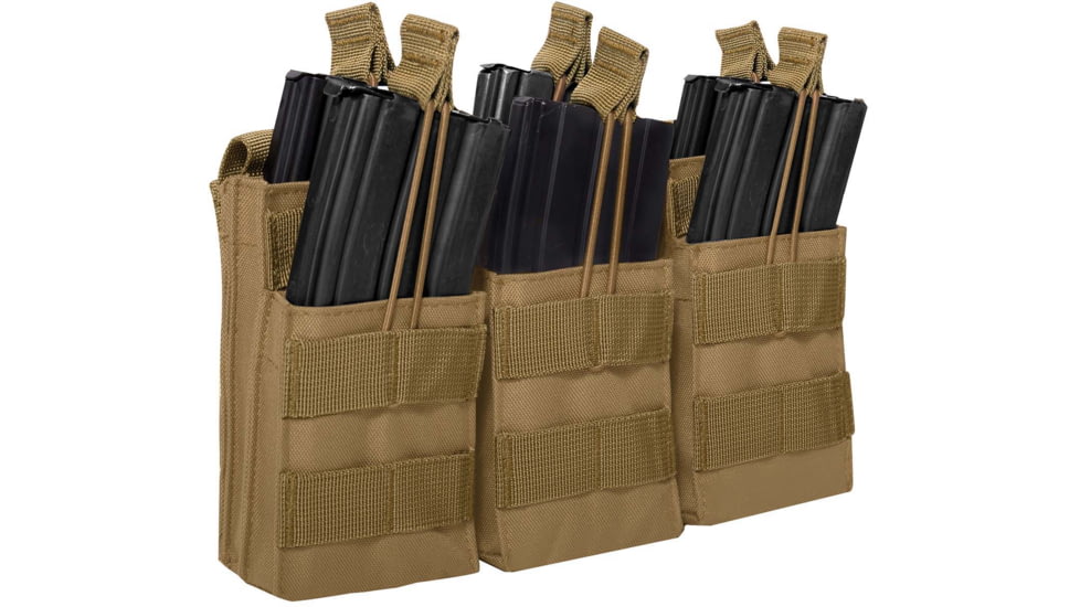 Rothco MOLLE Open Top Six Rifle Mag Pouch, Coyote Brown, 41007-CoyoteBrown