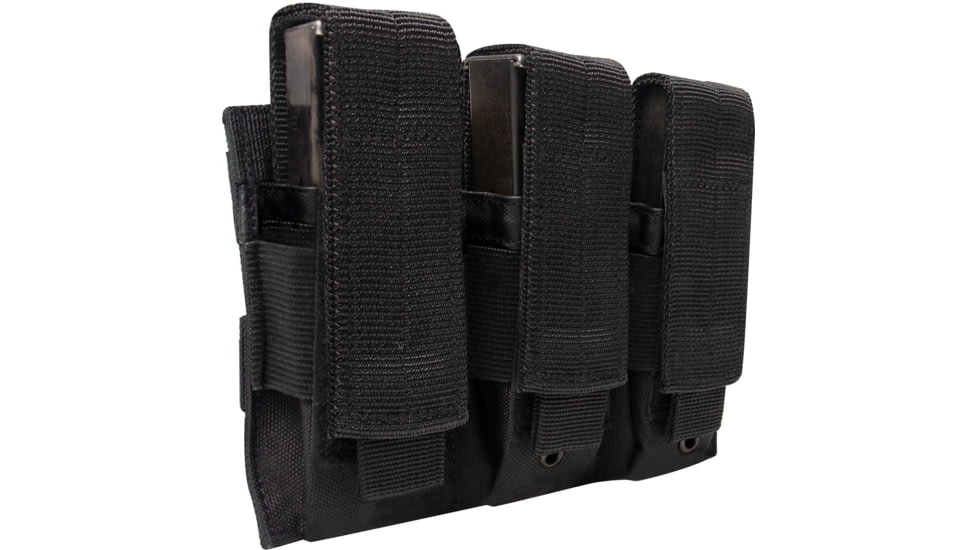 Rothco MOLLE Triple Pistol Mag Pouch, Black, 51102-Black