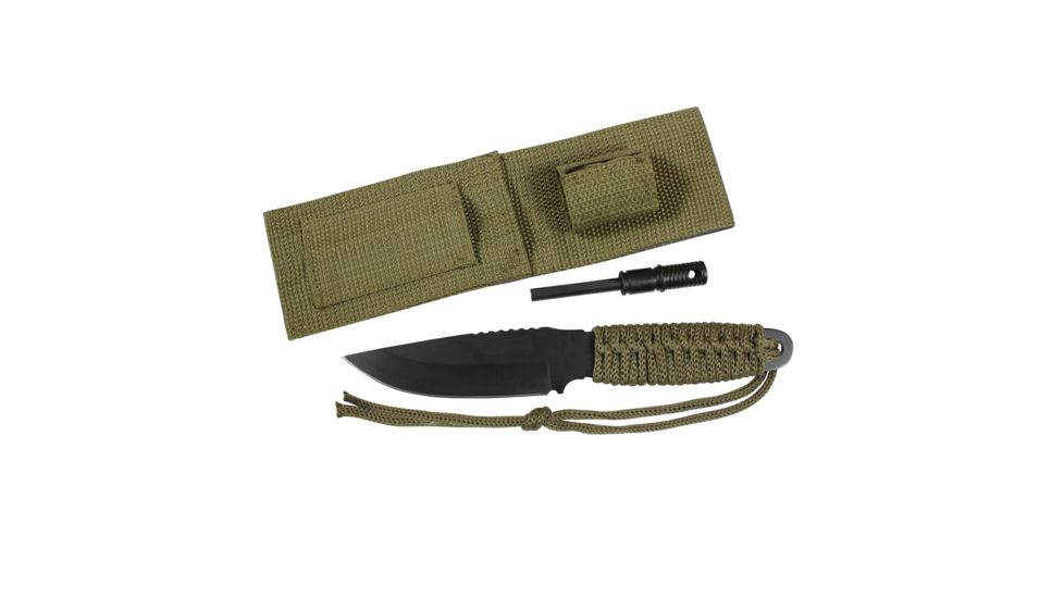 Rothco Paracord Knife With Fire Starter, Olive Drab, S3674-OliveDrab