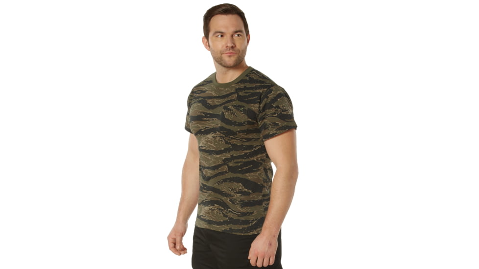 Rothco Pocket Moisture Wicking Poly T-Shirt - Mens, Tiger Stripe Camo, 3XL, 56962-TigerStripeCamo-MoistureWicking-3XL