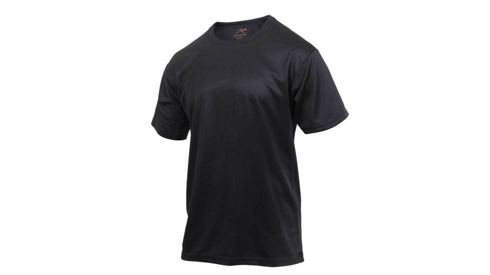 Rothco Quick Dry Moisture Wicking T-shirt, Black, M, 2735-Black-M