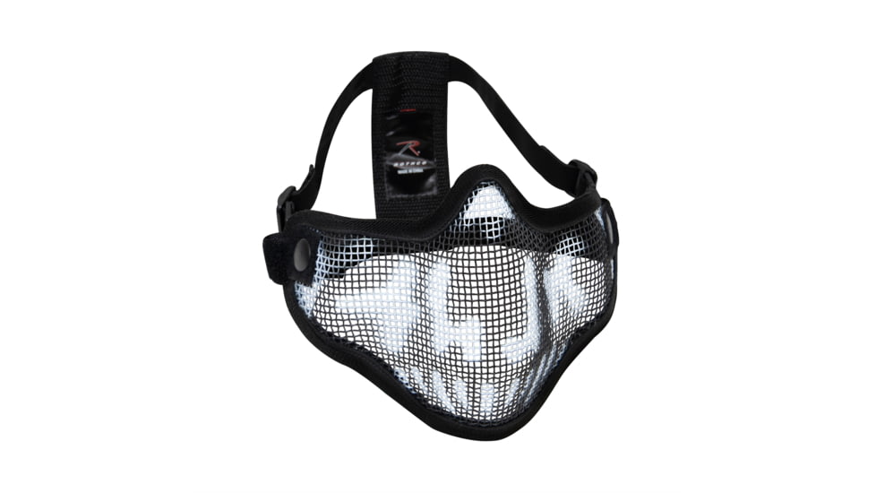 Rothco Steel Half Face Tactical Mask, Black Skull, 14979