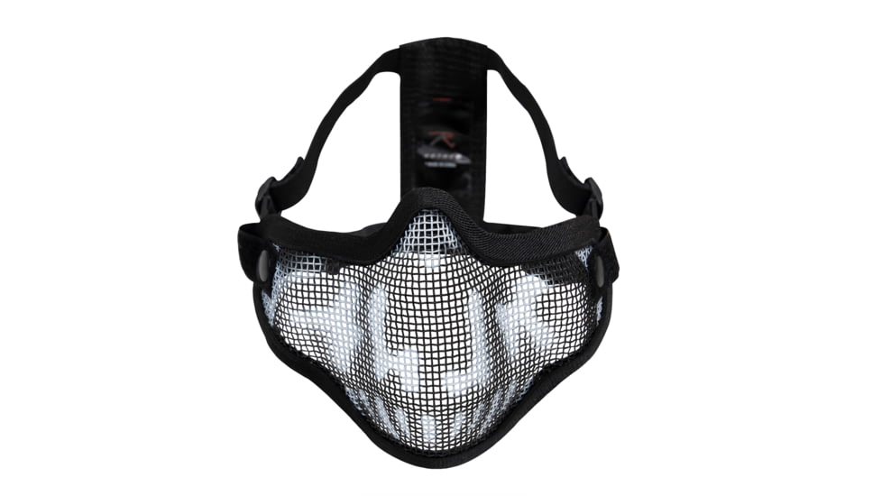 Rothco Steel Half Face Tactical Mask, Black Skull, 14979