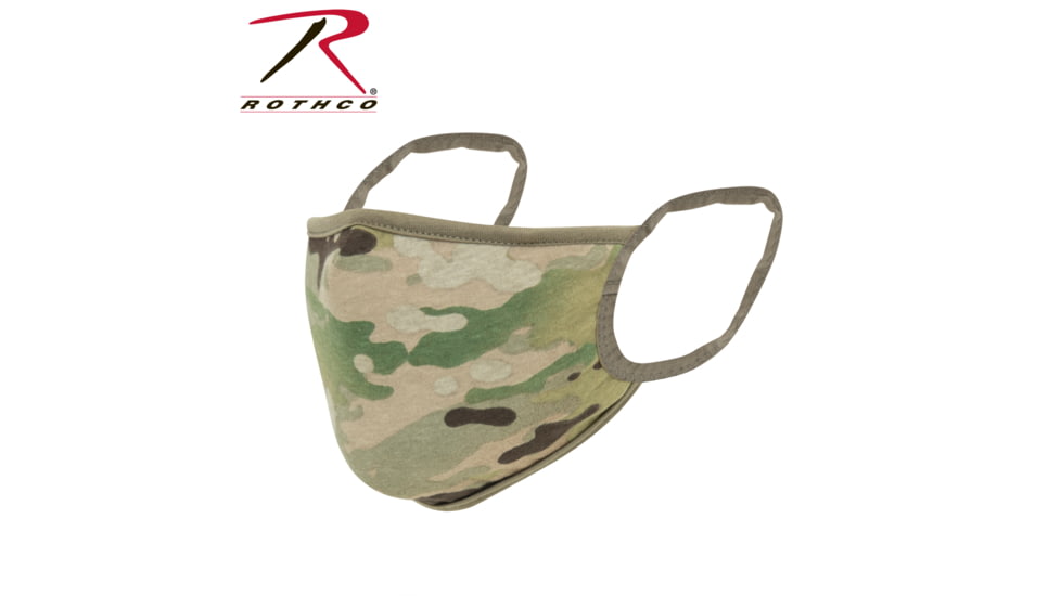 Rothco Reusable 3-Layer Face Mask, Reversible MultiCam / Coyote, Small - Medium, 1249-SM