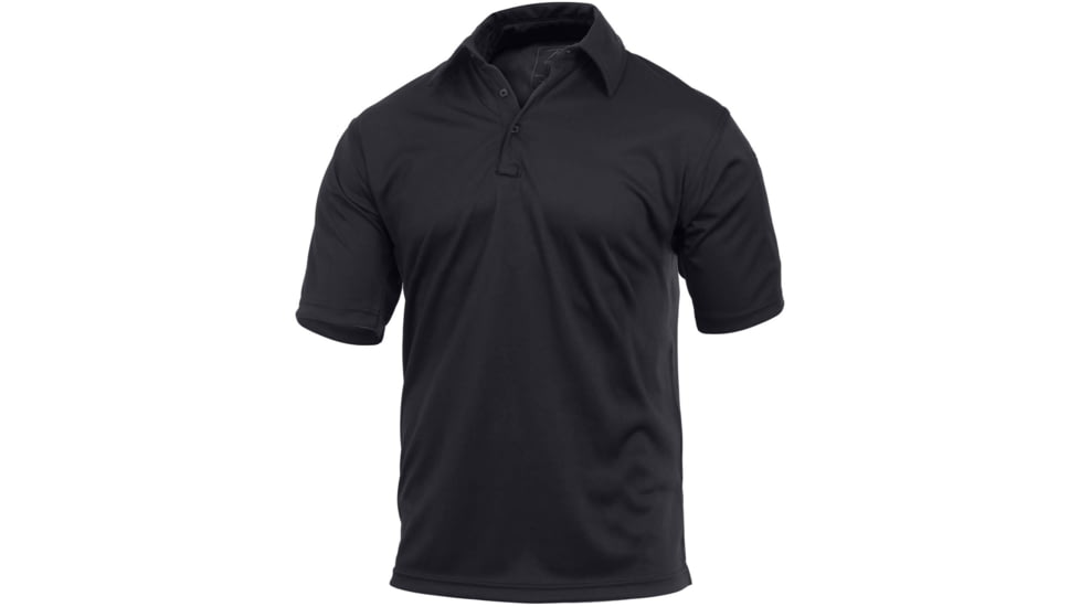 Rothco Tactical Performance Polo Shirt, Black, M, 3912-Black-M