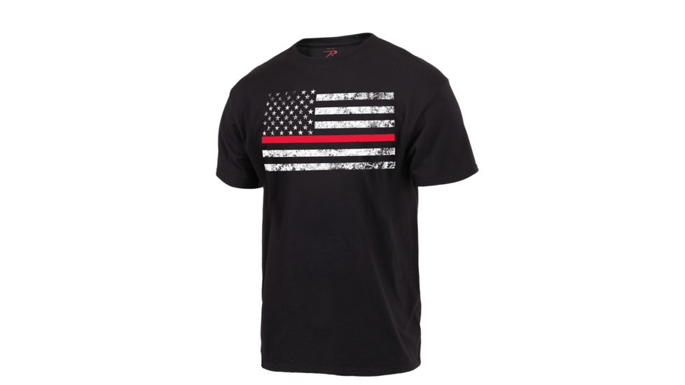 Rothco Thin Red Line Flag T-Shirt, Small, 9950-S