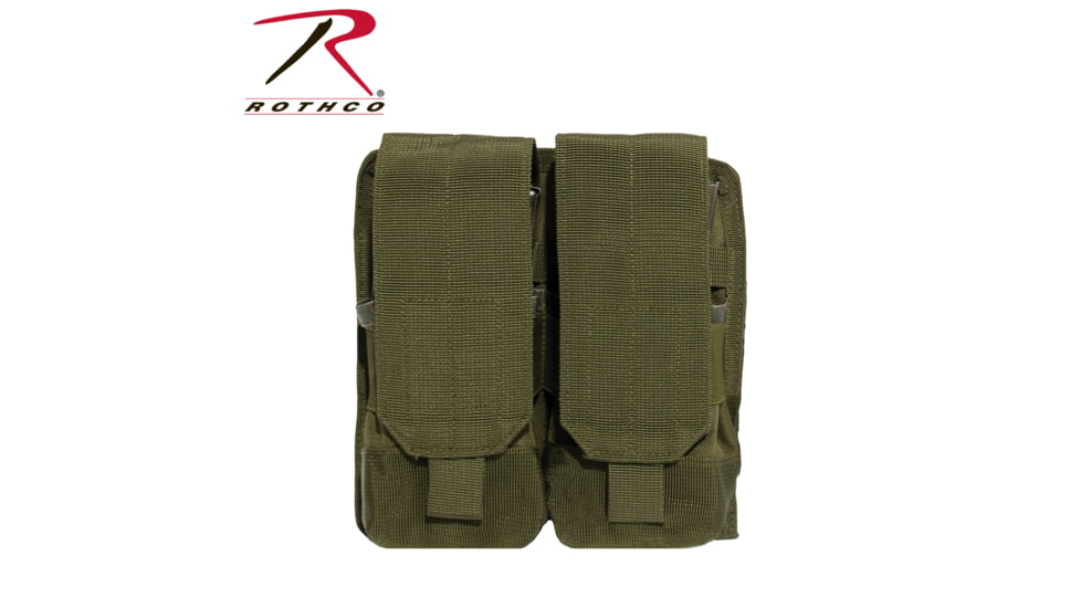 Rothco Universal Double Mag Rifle Pouch - Molle, Olive Drab, 51003-OliveDrab