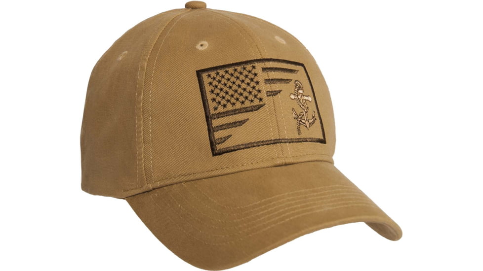 Rothco US Navy Anchor / Flag Low Profile Cap - Mens, Coyote Brown, 10157-CoyoteBrown
