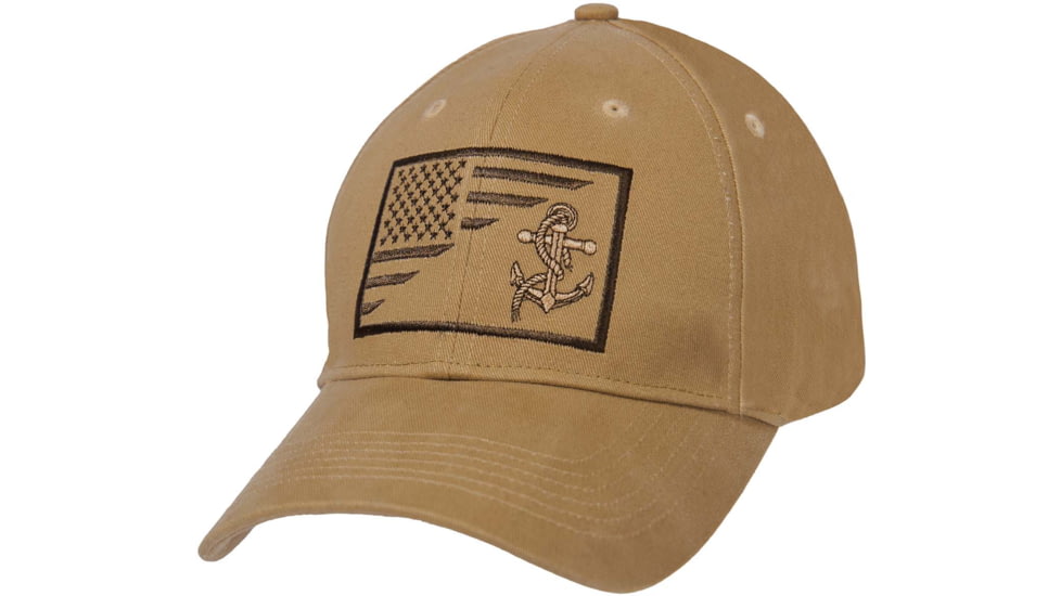 Rothco US Navy Anchor / Flag Low Profile Cap - Mens, Coyote Brown, 10157-CoyoteBrown