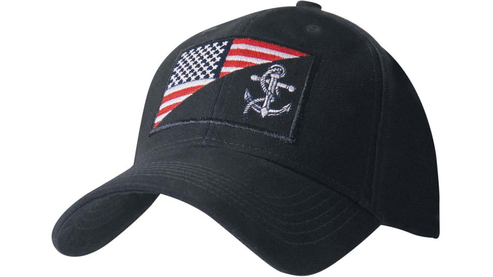 Rothco US Navy Anchor/Flag Low Profile Cap, Navy Blue, 10169-NavyBlue