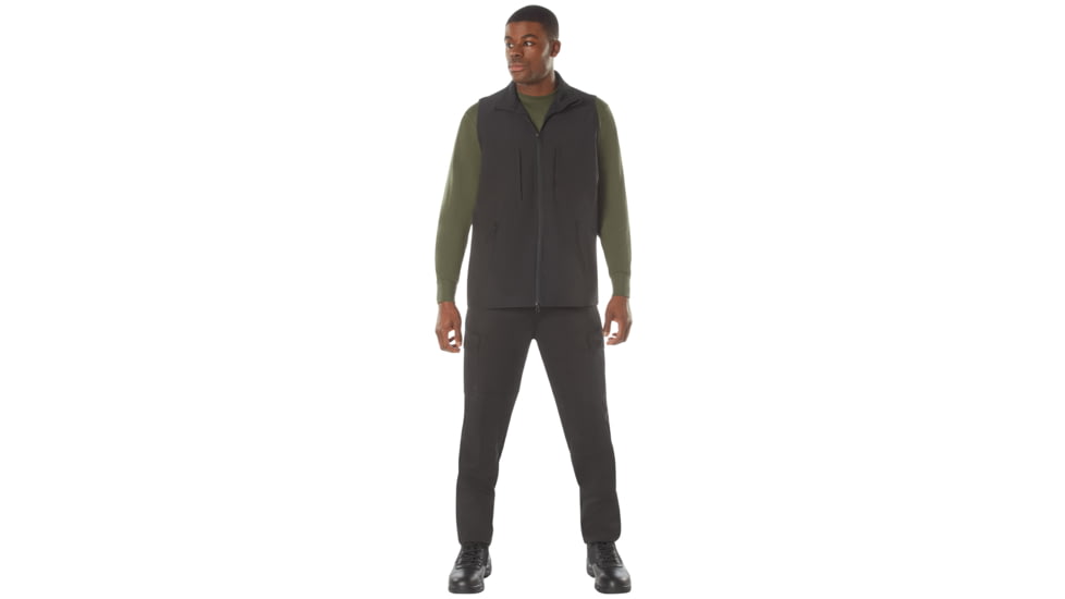 Rothco V2 Concealed Carry Soft Shell Vest, Black, S, 86550-Black-S