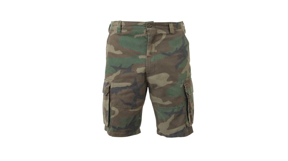 Rothco Vintage Camo Paratrooper Cargo Shorts, Woodland Camo, XL, 2140-WoodlandCamo-XL