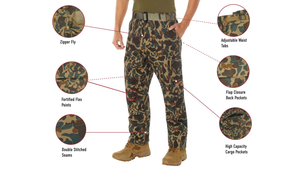 Rothco X Bear Archery Fred Bear Camo Tactical BDU Pants, M 31in-35in Waist, 19020-M31-35Waist