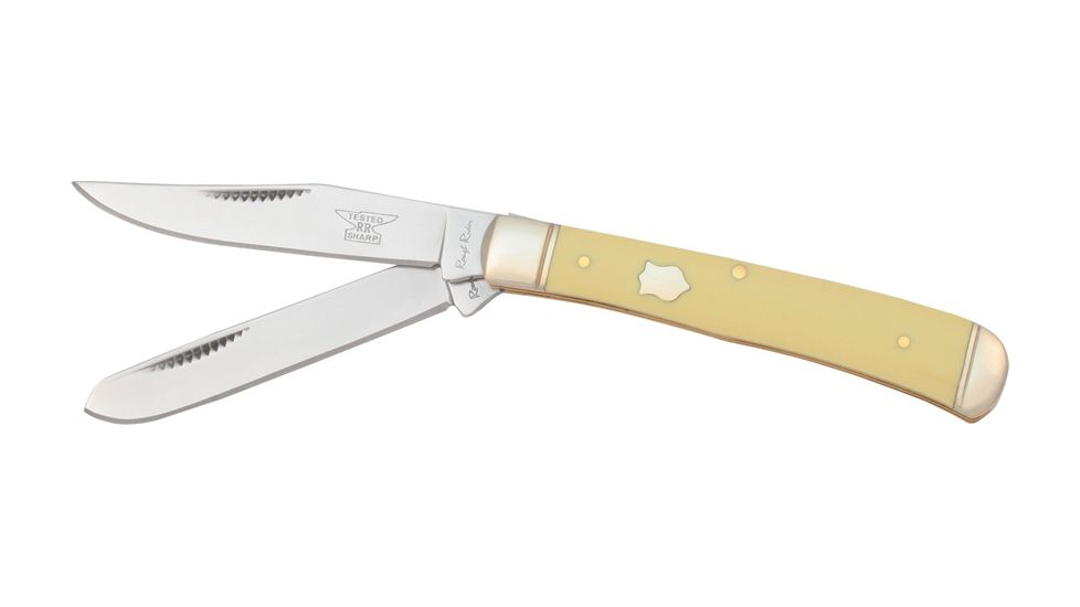 Rough Rider Trapper Fold Knife, Smooth yellow synthetic handle RR597