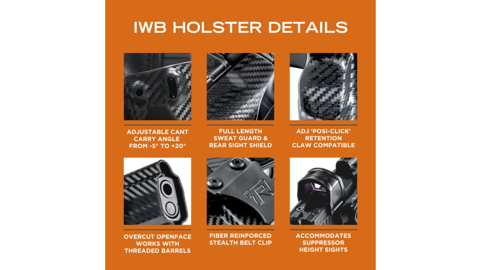 Rounded IWB Kydex Holster for Kel-Tec P17, Right Hand, Black, KTC-P17-BK-RH-VAR-RMR