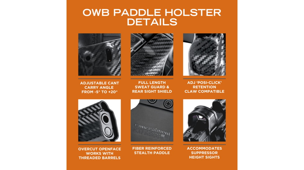 Rounded OWB Kydex Holster for Ruger RXM, Right Hand, Carbon Fiber Black, RGR-RXM-CF-RH-OWBPDL